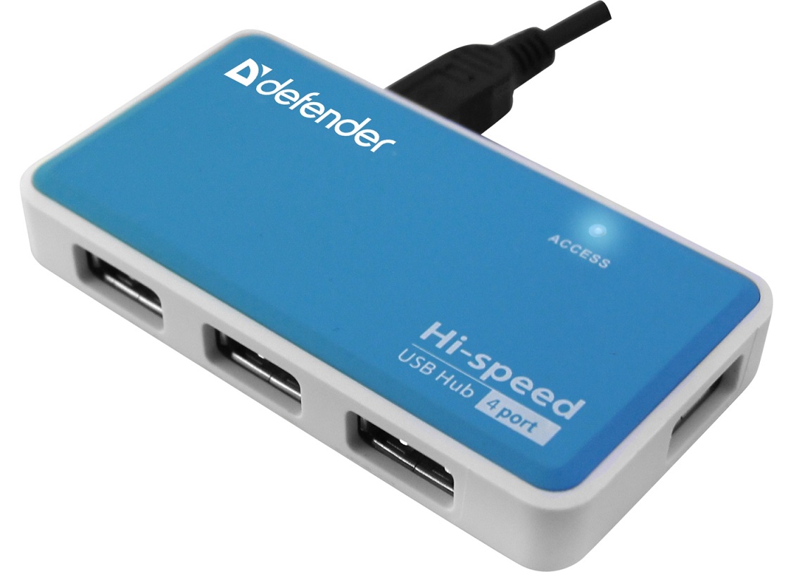 Купить Разветвитель Defender Quadro Power USB2.0, 4 порта HUB, блок питания 2A в Алматы