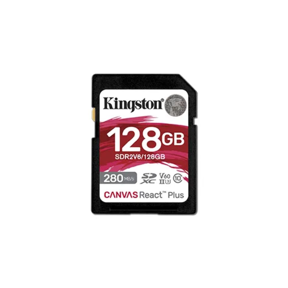 Купить Карта памяти SD, Kingston Canvas React Plus, 128GB, SDR2V6/128GB, UHS-II, R280/W100, V60 в Алматы