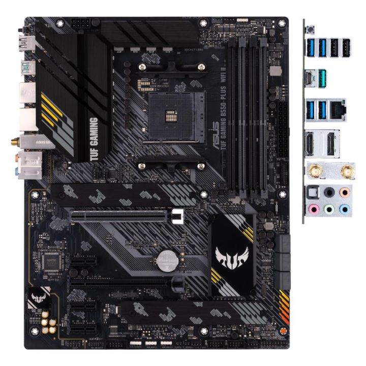 Купить Сист. плата ASUS TUF GAMING B550-PLUS WIFI II, B550, AM4,4xDDR4,2xPCI-Ex16,3xPCI-Ex1,2xM.2, 6xSATA, DP,HDMI,Wi-Fi 6, BOX в Алматы