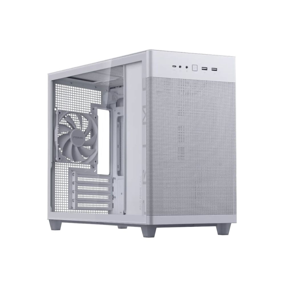 Купить Корпус ASUS Prime AP201 TG WHITE mATX/mITX Белый 90DC00G3-B39010. Микрокорпус с закаленным стеклом, поддержка кулеров до 360 мм, видеокарт до 338 мм. в Алматы