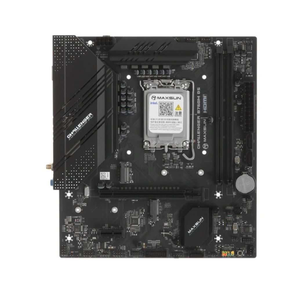 Купить Материнская плата MaxSun B760M I-CAFE D4, LGA1700, 2xDDR4, 2xSATA, 3xM.2, HDMI+DP, mATX в Алматы