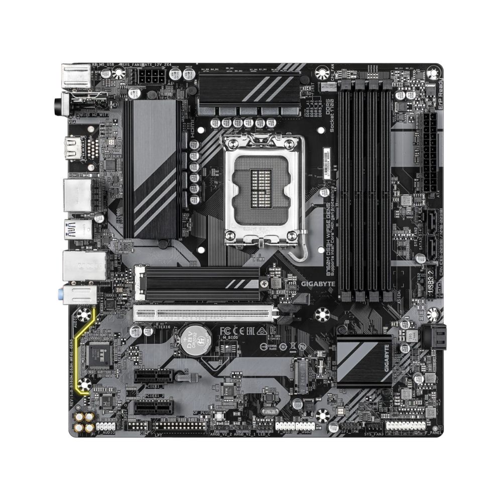 Купить Сист.плата Gigabyte B760M DS3H WF6E GEN5, B760, 1700, 4xDDR5, PCI-E x16, 2xPCI-E x1, M2, SATA, HDMI, 2xDP, WIFI6E, BOX в Алматы