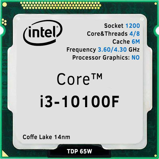 Купить Процессор CPU S-1200 Intel Core i3 10100F TRAY <3.6 GHz (4.3 GHz Turbo), 4-Core, 6MB, Comet Lake> в Алматы