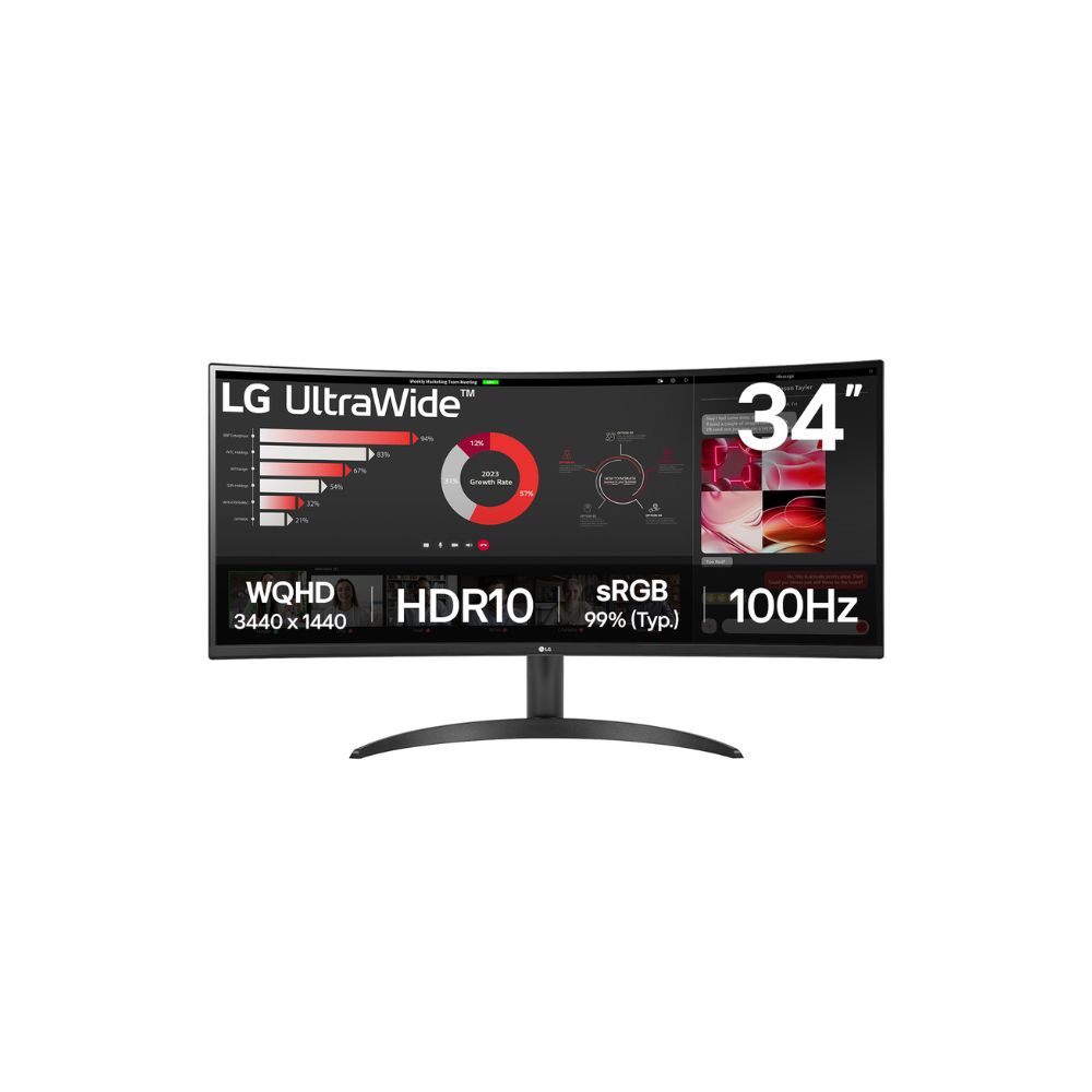 Купить Монитор жидкокристаллический LG 34WR50QK-B 34" 21:9 3440x1440(UWQHD) VA, Curved, 5ms, HDMI, DP, Black в Алматы