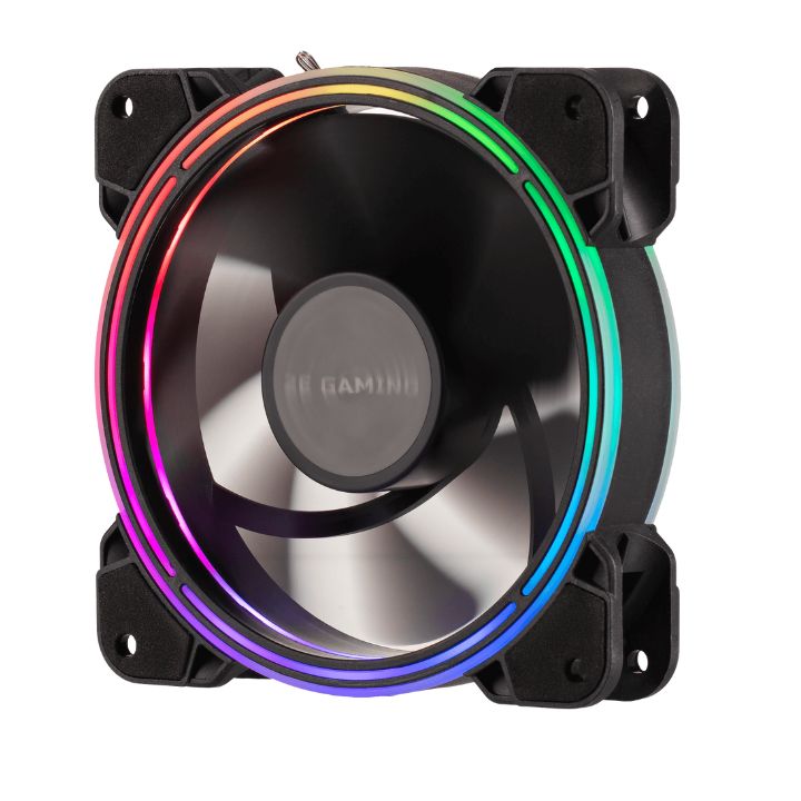 Купить Корпусной вентилятор 2E GAMING AIR COOL (ACF120B-RGB), 120мм, Molex 4PIN +2510-3PIN, черные лопасти, в Алматы
