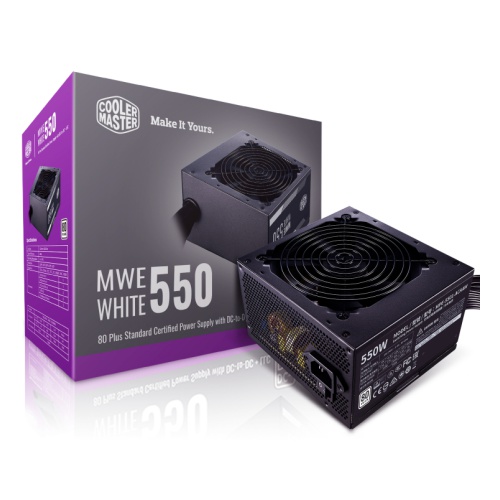 Купить Блок питания CoolerMaster MWE 550 WHITE 550W 230V, Active PFC, КПД >85%, 1x 20+4PIN, 1x 4+4PIN, 6x SATA, 3x 4-PIN, 1xFDD, 2xPCI-E 6+2PIN Вентилятор 120mm, MTBF 100,000 Hours MPE-5501-ACABW в Алматы