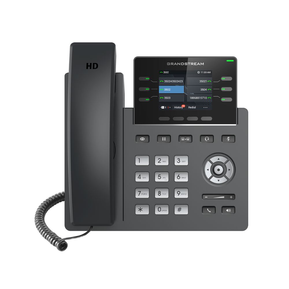 Купить Grandstream GRP2613, 3 SIP accounts, 6 line keys, 4 XML softkeys, 2.8Ф LCD, 24 VPKs, cloud provisioning & management (GDMS), carriergrade security, HD voice, swappable faceplate, PoE,  2x Gigabit ports, PoE в Алматы