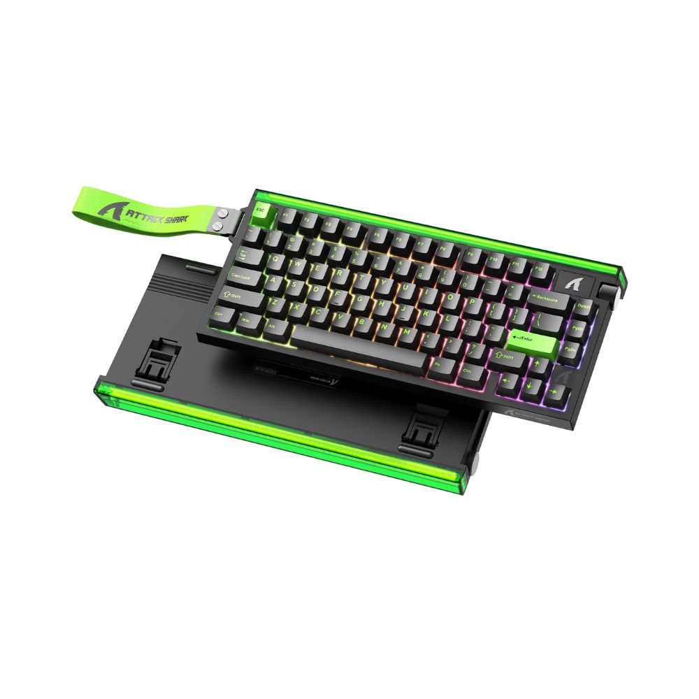 Купить Клавиатура Attack Shark R85 HE Neon Green, 75%, Magnetic Purple Mandrel, EN/RU/KZ, Wired USB-C в Алматы