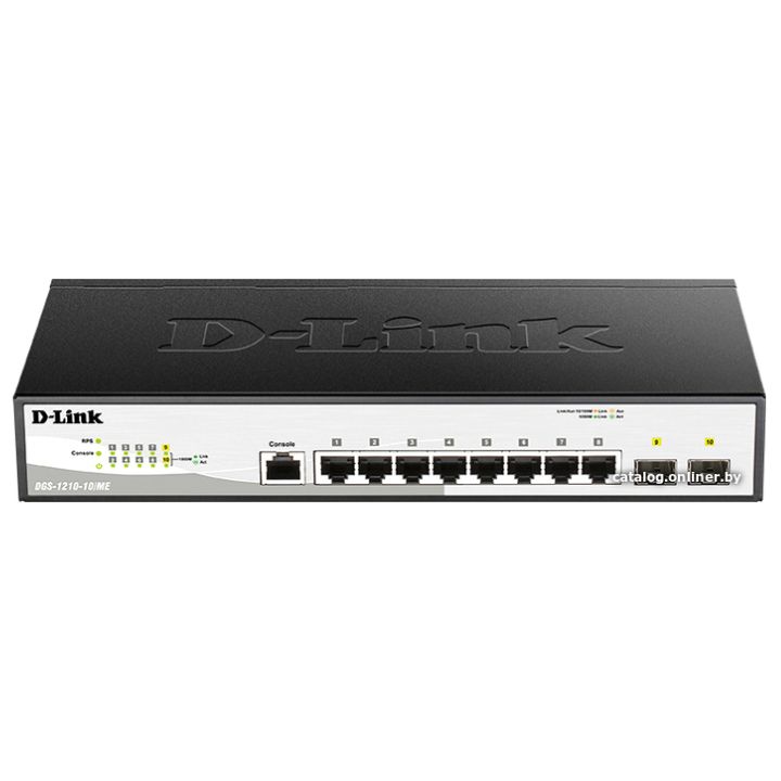 Купить D-Link DGS-1210-10/ME/B2A  Упра-ый комм-ор 2 уровня с 8 поров 10/100/1000 +  2 порта SFP в Алматы