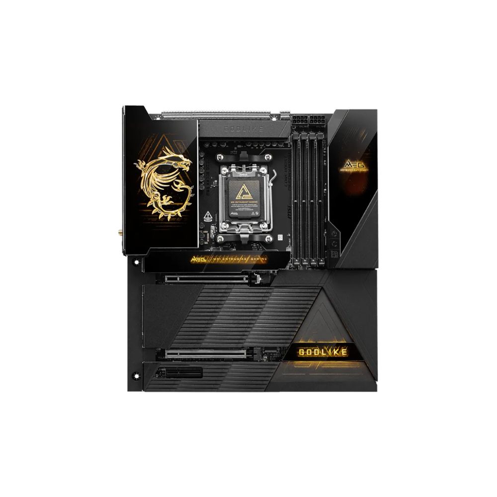 Купить Сист.плата MSI MEG X870E GODLIKE, X870E, AM5, 4xDDR5, 2xPCI-E x16, PCI-E x4, M2, SATA, Thunderbolt, 10Gb NIC, WIFI7, BOX в Алматы