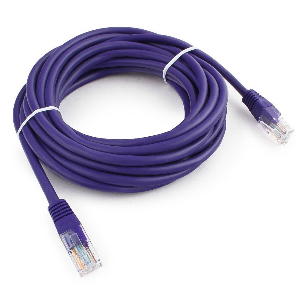 Купить Патч-корд UTP Cablexpert PP12-5M/V кат.5e, 5м, литой, многожильный (фиолетовый) в Алматы