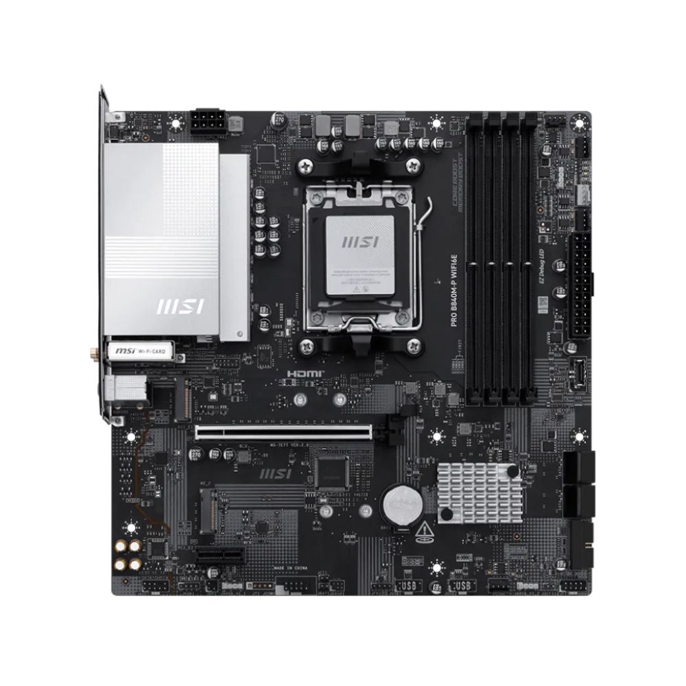 Купить Материнская плата MSI PRO B840M-P WIFI6E AM5 4xDDR5 4xSATA3 RAID 2xM.2 HDMI Type-C mATX в Алматы