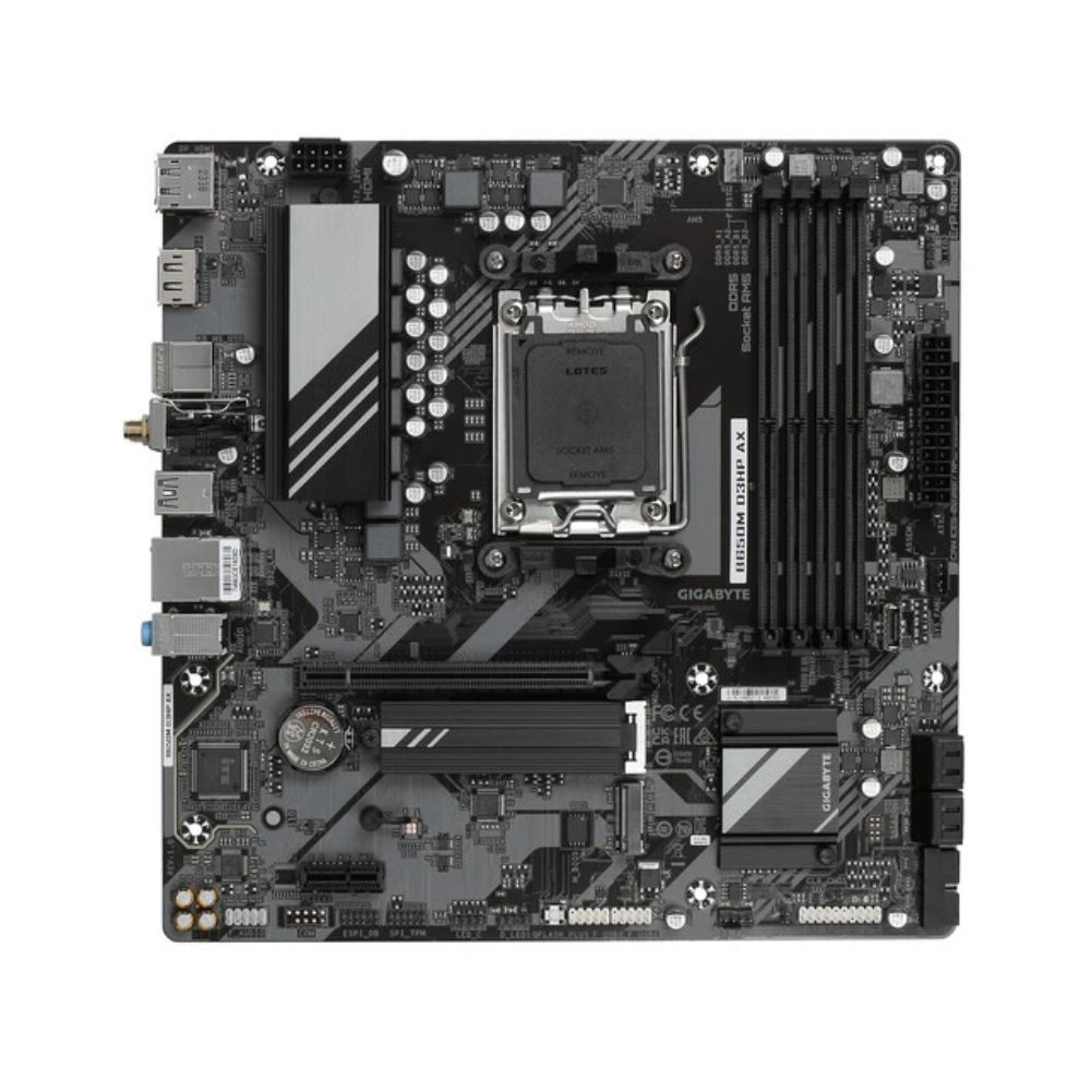 Купить Сист.плата Gigabyte B650M D3HP AX, B650, 4xDDR5, PCI-E4 x16, 1xPCI-E x1, 1xM.2, 6xSATA, HDMI, DPx1,Wi-Fi6E,LAN2.5GbE,BOX в Алматы