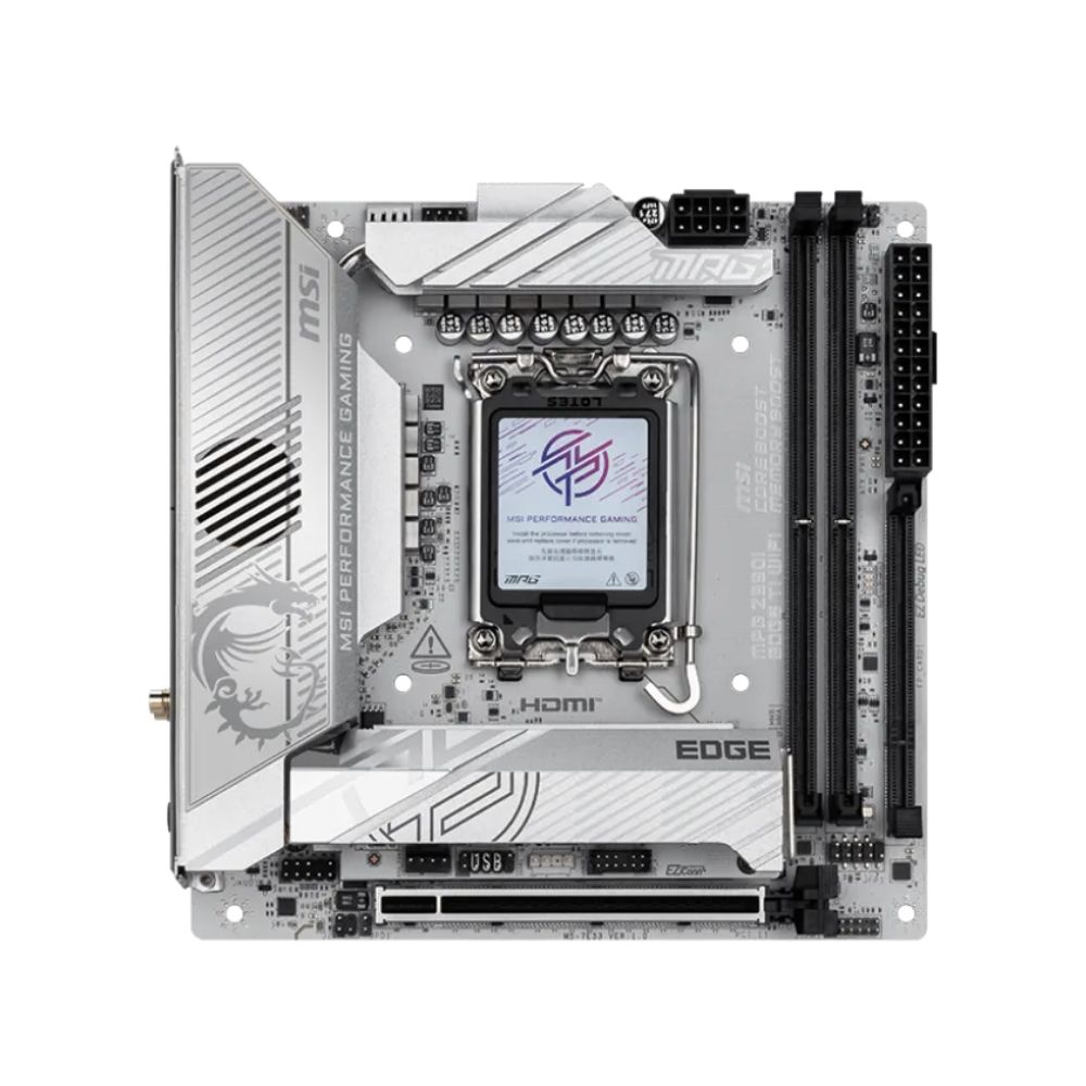 Купить Материнская плата MSI MPG Z890I EDGE TI WIFI LGA1851 2xDDR5 2xSATA3 4xM.2 1xHDMI 2xThund Mini ITX в Алматы