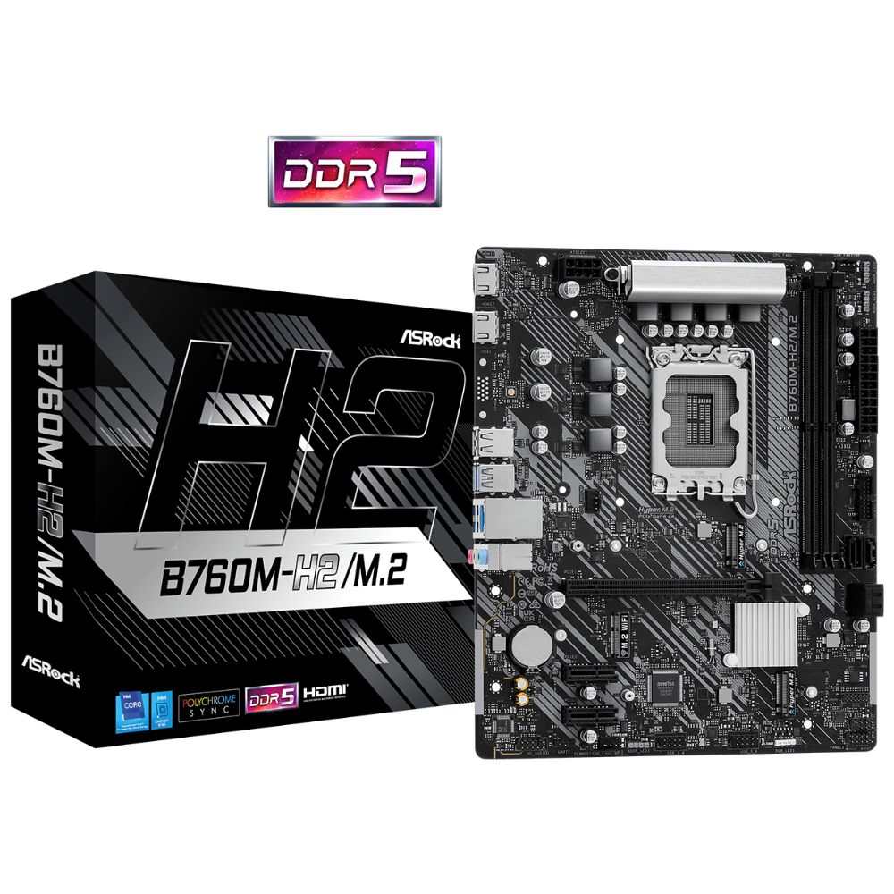 Купить Материнская плата ASRock B760M-H2/M.2 LGA1700 2xDDR5 в Алматы