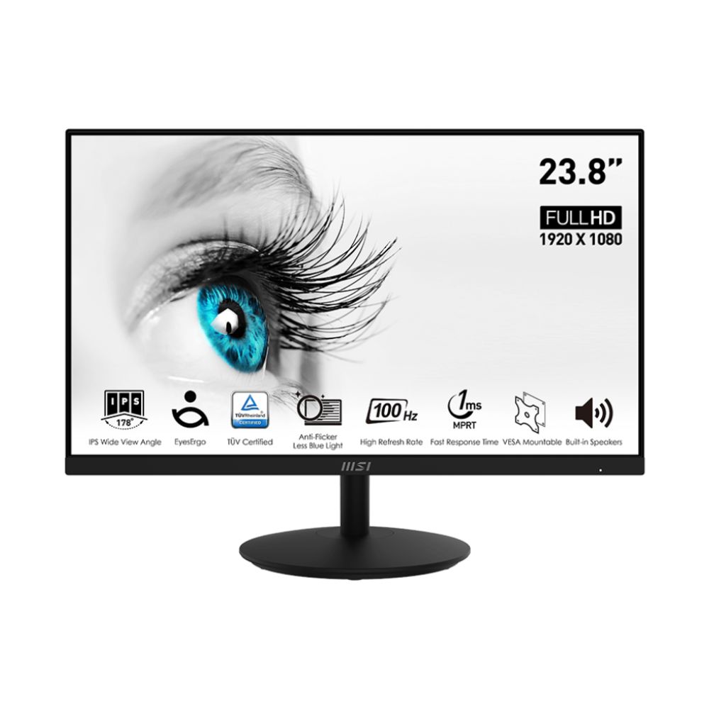 Купить Монитор 23.8" MSI PRO MP242A IPS 1920x1080 100Hz 1ms 1000:1 1xHDMI 1xDP 1xD-Sub 2x2W в Алматы