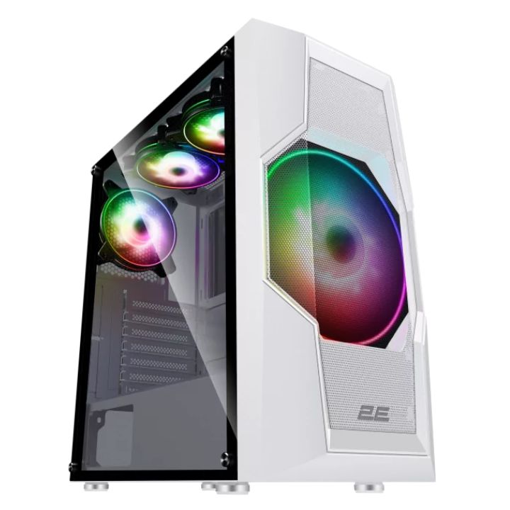 Купить Компьютерный Корпус 2E GAMING TURBO (G2057W) MidT,2xUSB2.0,1xUSB3.0,1x200+3x120ARGB, стекло в Алматы