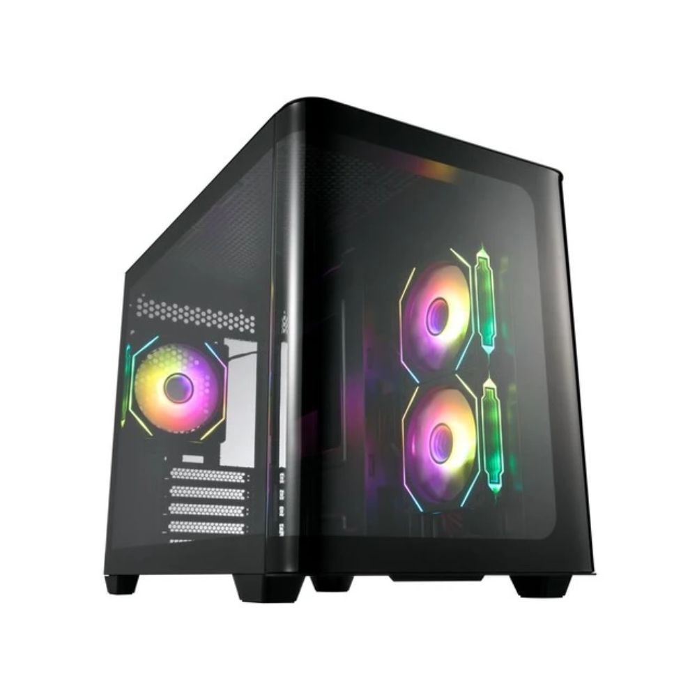 Купить Корпус FSP S380-BA, Mid-Tower, M-ATX, Mini-ITX,USB 3.2 Gen 1 Type-A,USB 3.2 Gen 1 Type-C,ARGB вентиляторы,3x120мм,черный в Алматы