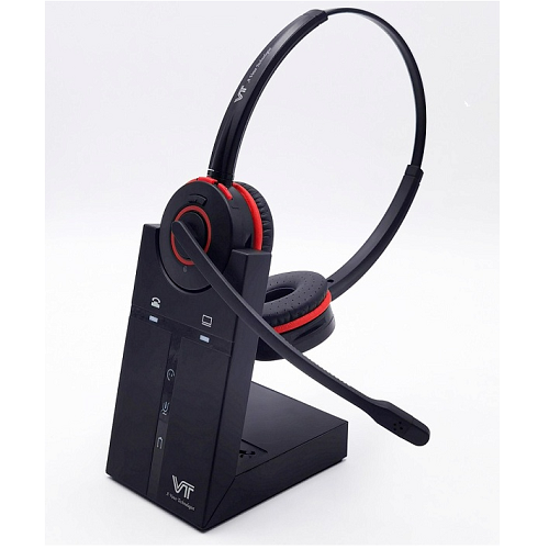 Купить VT Беспроводная гарнитура VT9400-D, Дуо, HD звук, 150м DECT, для компьютера и телефона в Алматы