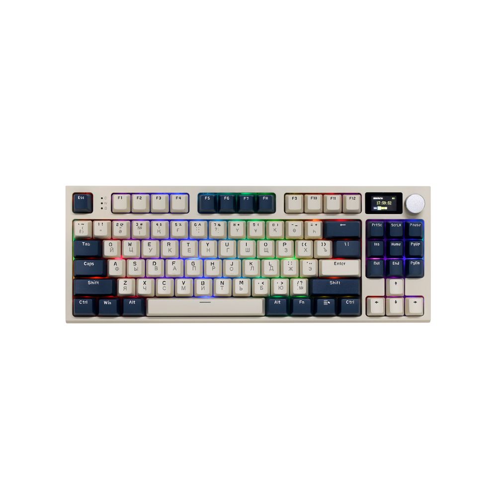 Купить KeyBoard USB, Attack Shark K86, Linear Blue Whale switch, 86 keys, 2,4/BT/cable, Blue в Алматы