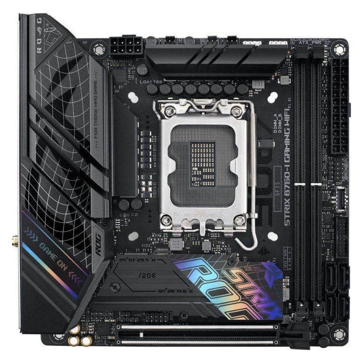 Купить Материнская плата ASUS ROG STRIX B760-I GAMING WIFI LGA1700 2xDDR5 4xSATA3 2xM.2 RAID HDMI DP m-ATX в Алматы
