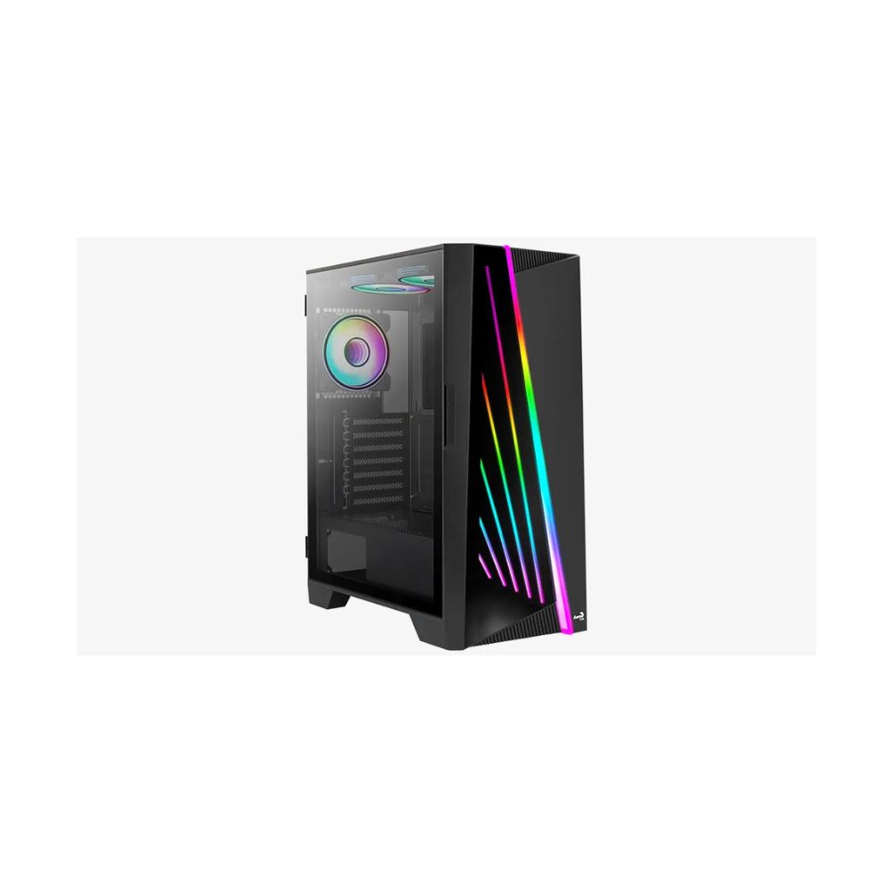 Купить Компьютерный корпус Aerocool Mirage-G-BK-v2, ATX/Micro ATX, USB 2*3.0/1*2.0,HD-Audio+Mic, Кулер 3*12см ARGB, Без Б/П в Алматы