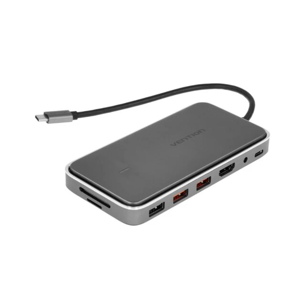 Купить Докстанция Vention TPYBB <USB-C to HDMI/USB 3.1 Gen 2-Ax2/USB 2.0/M.2 NGFF/SD/TF/PD/DC 3.5mm SSD Enclosure Docking Station 0.15M Gray Aluminum Alloy Type> в Алматы