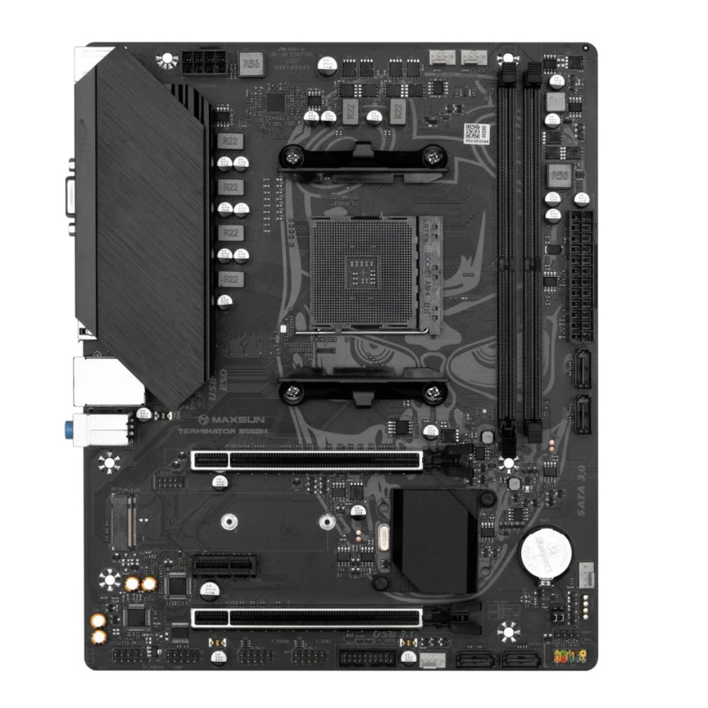 Купить Материнская плата MaxSun Terminator B550M, AM4, 2xDDR4, HDMI+VGA, PCIe4.0, 4xSATA, 1xM.2, mATX&nbsp;MS-Terminator B550M в Алматы