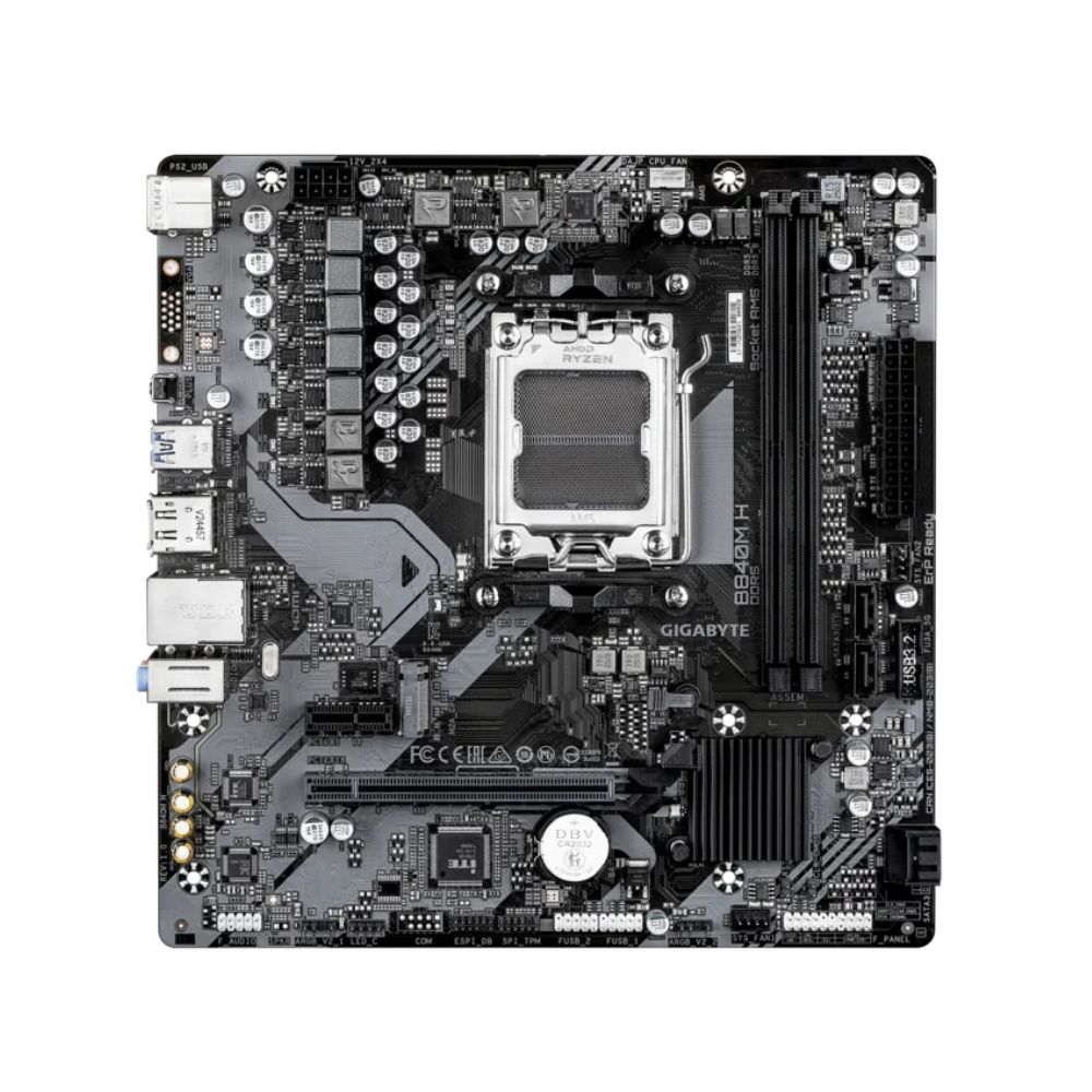 Купить MB Socket AM5, MATX, AMD B840 (DP/HDMI), Gigabyte B840M H, 2DDR5, PCIx16 в Алматы