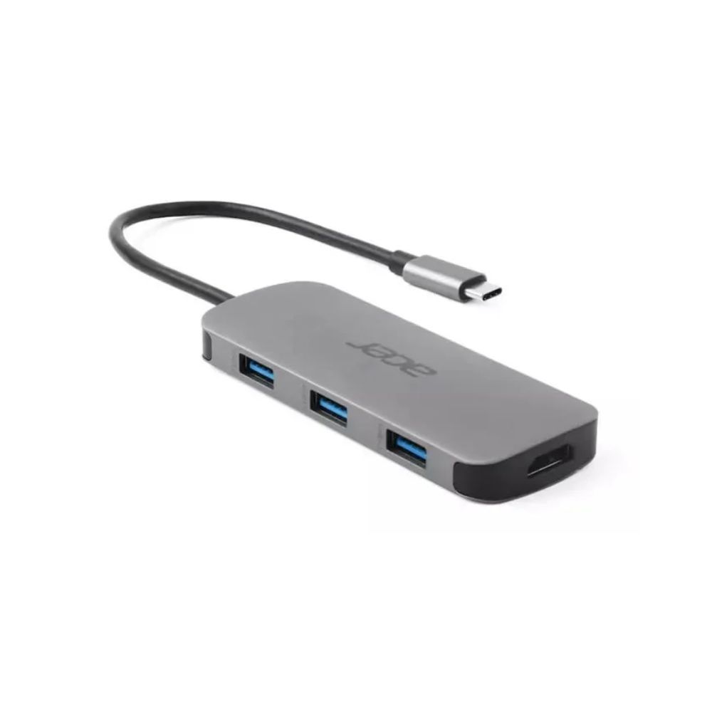 Купить Док-станция Acer 7in1 Type C dongle: 1 x typeC, 1 x HDMI 4K60, 3 x USB3.2, 1 x SD/TF, 1 x PD, Gray в Алматы