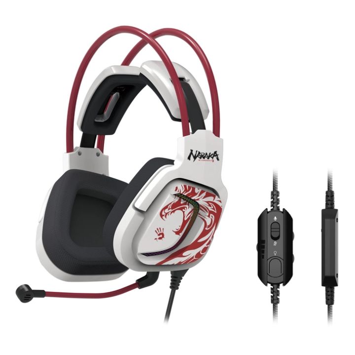 Купить Наушники+микрофон игровые Bloody G575 Naraka <USB, 7.1, 20Hz-20kHz, 16Om, 105dB, 2m> в Алматы