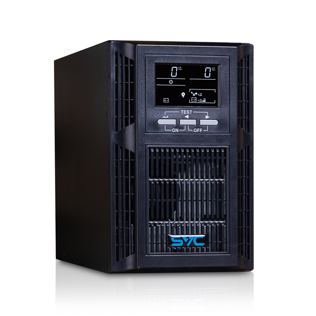 Купить UPS SVC PT-1K-LCD, 1000VA, 800W,2x12V/7.5Ah,2 розетки Schuko CEE7,AVR 115-300V,USB,RS-232,Black в Алматы