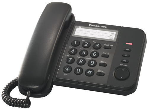 Купить Panasonic Телефон проводной KX-TS2352RUB (чёрный)  в Алматы