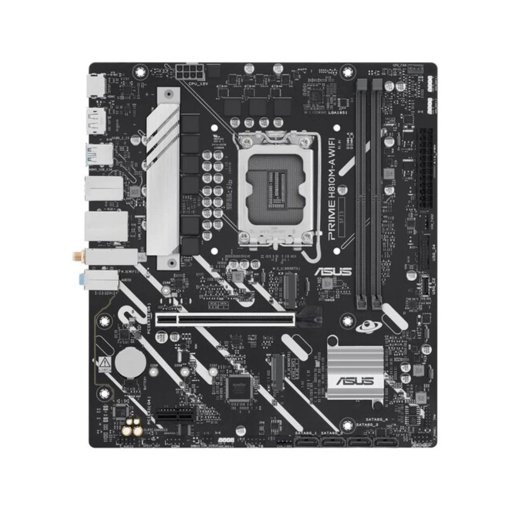 Купить Материнская плата ASUS PRIME H810M-A WIFI, LGA1851 H810 2xDDR5 4xSATA 2xM.2 HDMI DP USB-C mATX в Алматы