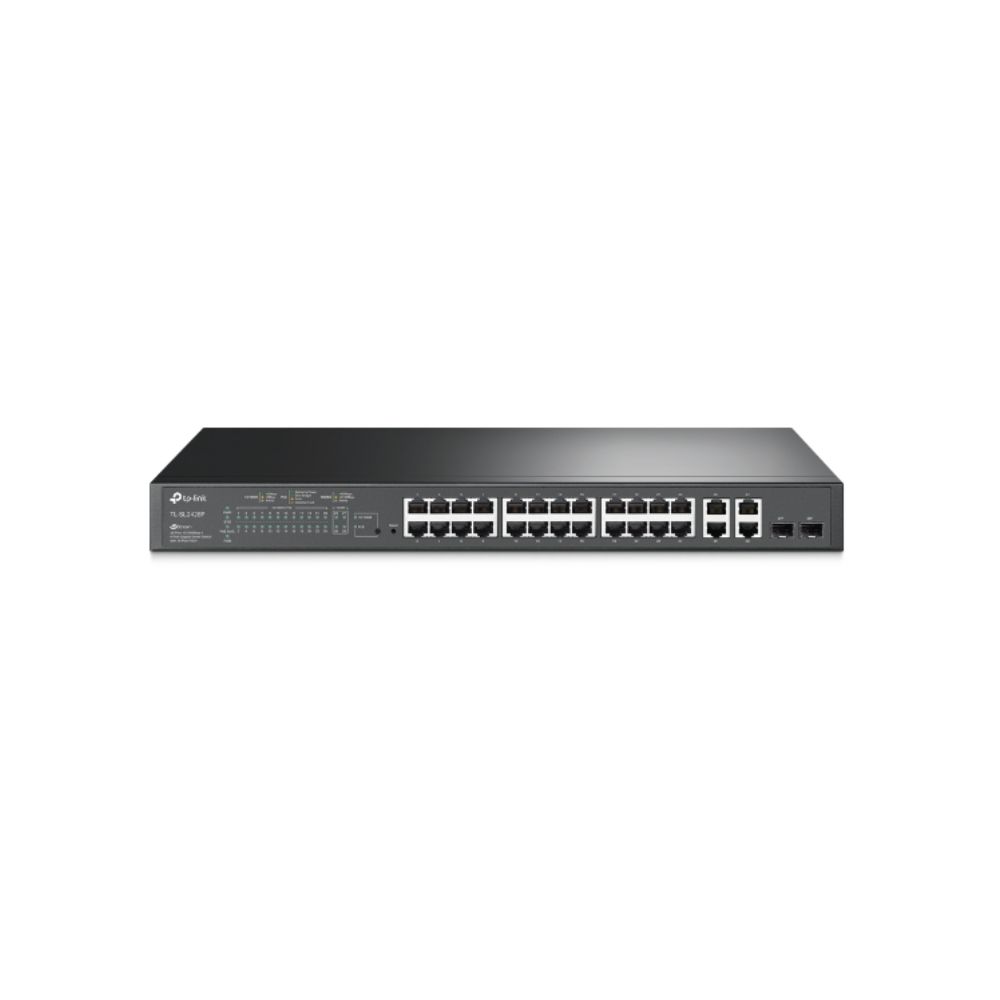 Купить Коммутатор PoE+ Smart 28-портовый Tp-Link SL2428P <JetStream&trade; 24 порта 10/100 PoE+ 802.3at/af (max 30W на порт) + 4 Gigabit RJ45 (2 Combo SFP), бюджет мощности PoE 250W> в Алматы