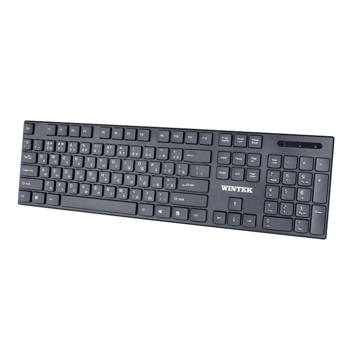 Купить Клавиатура беспроводная Wintek WS-KB-8203, рус/англ/каз, чёрная в Алматы