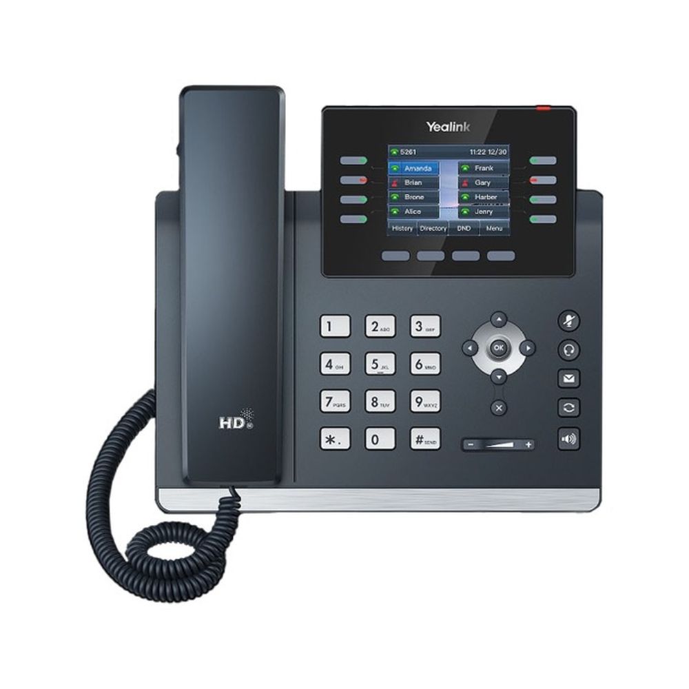 Купить Yealink SIP-T44U, 12 аккаунтов, 2 порта USB, цветной экран, BLF, PoE, GigE, без БП в Алматы