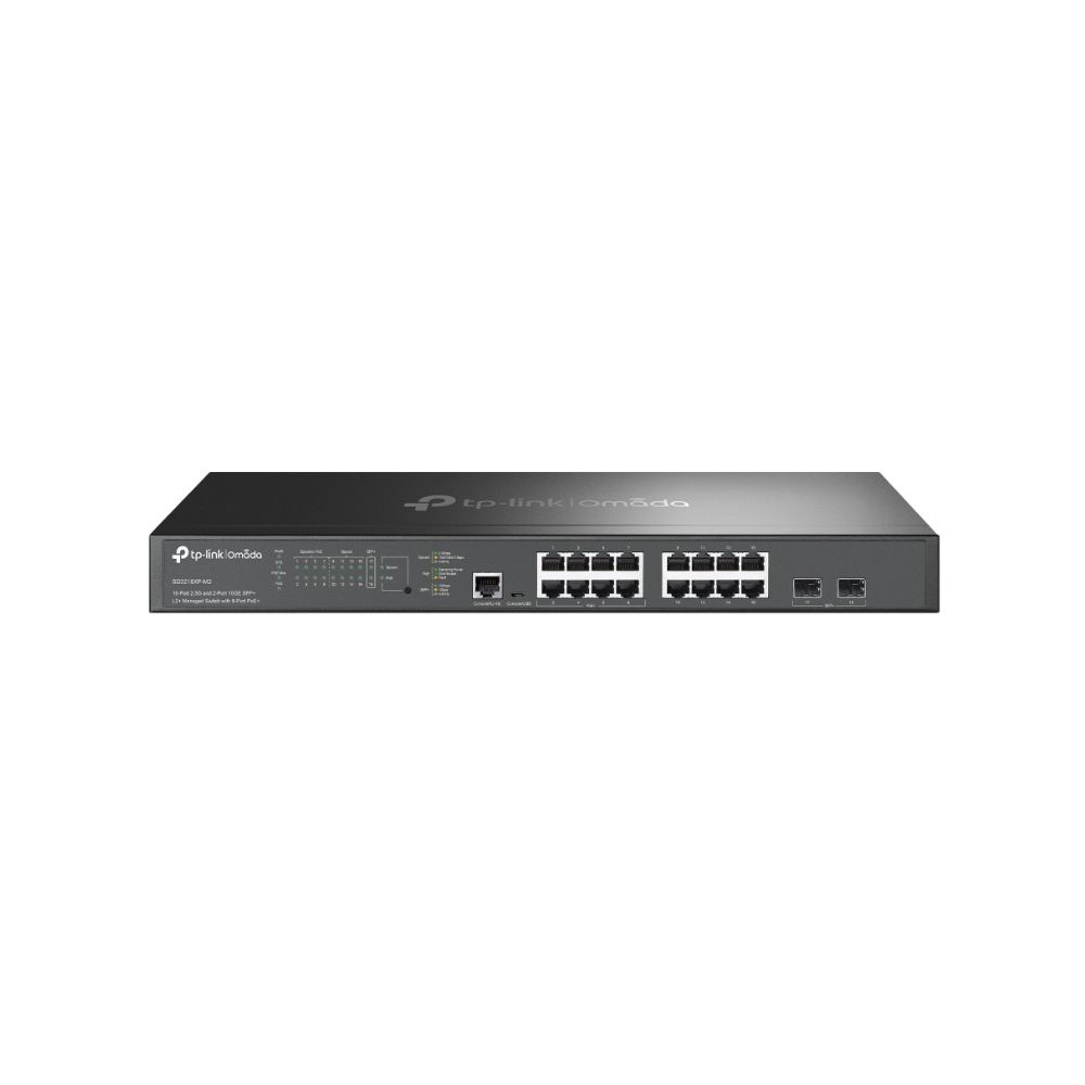 Купить Коммутатор PoE+ управляемый 2.5 GbE 16-портовый Tp-Link SG3218XP-M2 <JetStream&trade; 16 портов 2.5GBASE-T (из них 8 портов с поддержкой 802.3af/at max 30W на порт) 2 SFP+ Slots 10Gbps, коммутационная матрица 120 Гбит/с, консольный порт управления, бюджет  в Алматы