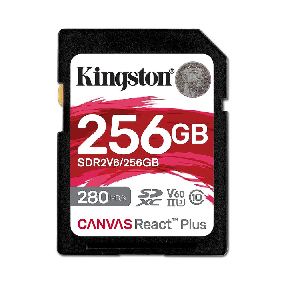 Купить Карта памяти SD, Kingston Canvas React Plus, 256GB, SDR2V6/256GB, UHS-II, R280/W150, V60 в Алматы