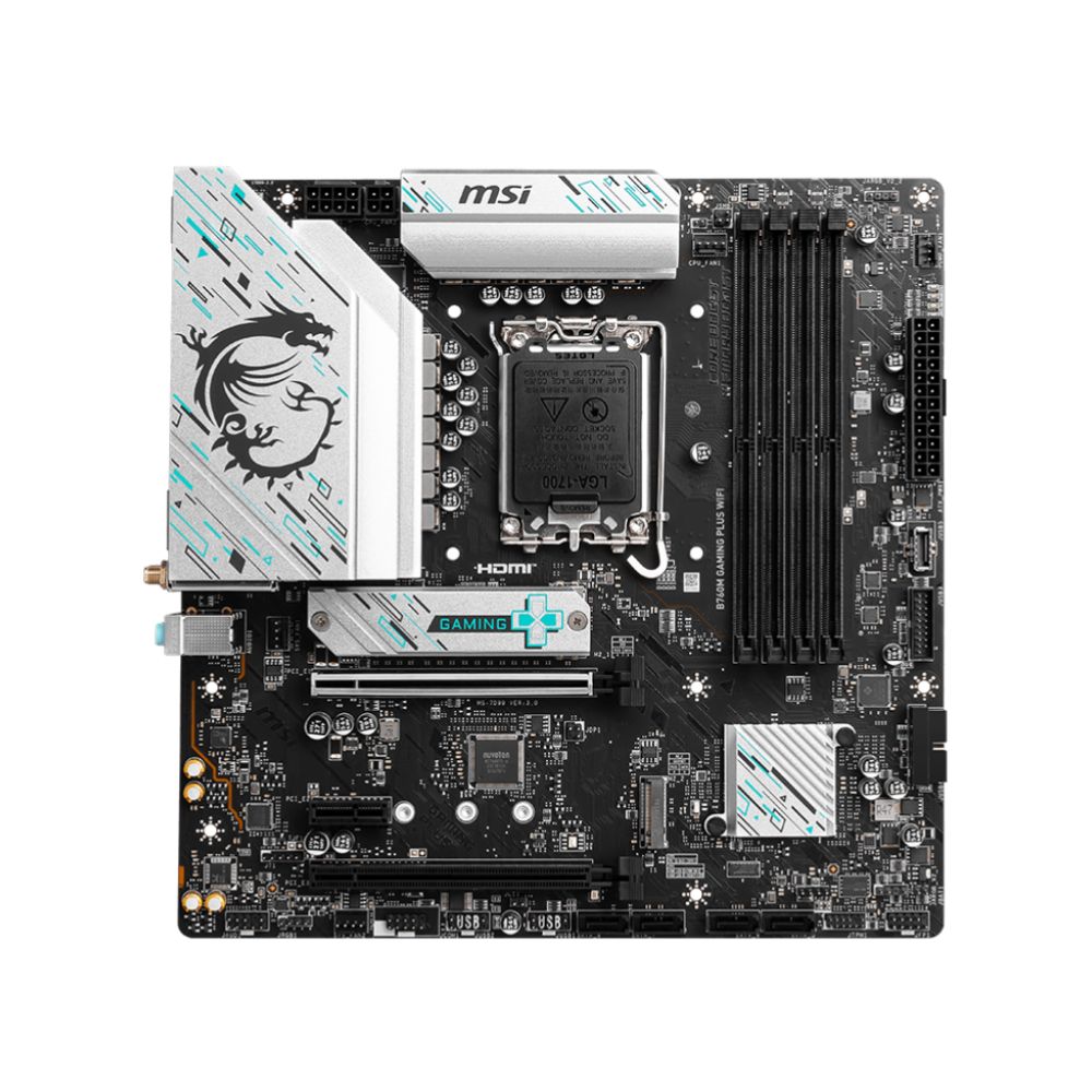 Купить Материнская плата MSI B760M GAMING PLUS WIFI LGA1700 B760 4xDDR5 4xSATA3 RAID 2xM.2 2xHDMI 2xDP mATX в Алматы