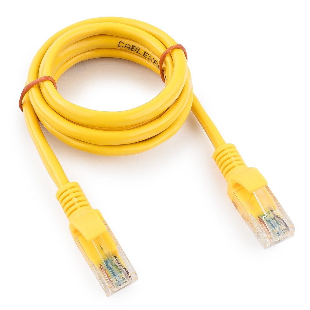 Купить Патч-корд UTP Cablexpert PP12-1M/Y кат.5e, 1м, литой, многожильный (жёлтый) в Алматы
