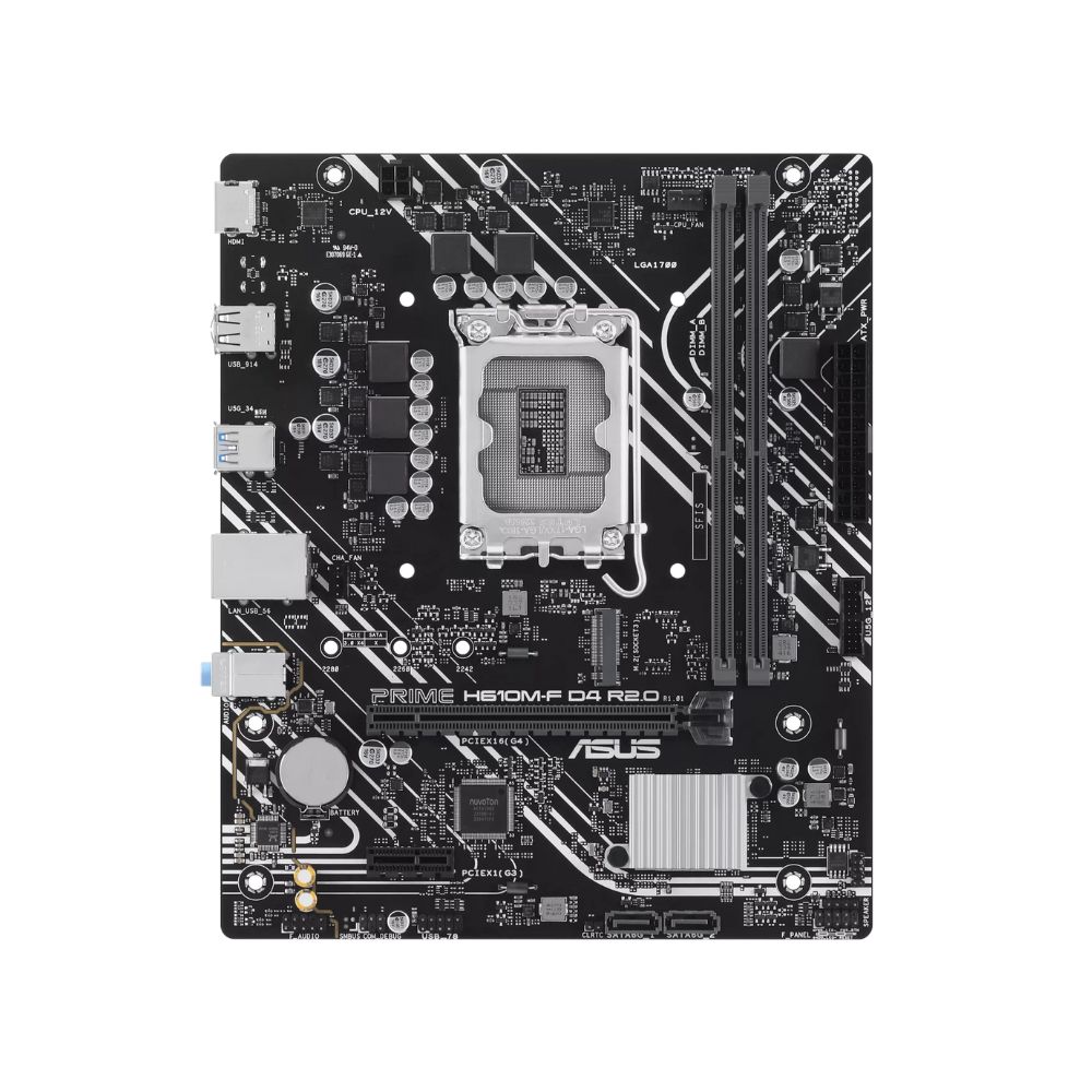 Купить Сист.плата ASUS PRIME H610M-F D4 R2.0, H610, 1700, 2xDDR4, PCI-E x16, M2, SATA, HDMI, BOX в Алматы