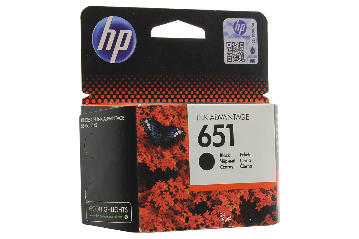 Купить Оригинальный струйный картридж HP 651, Черный в Алматы