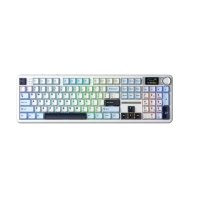Купить Клавиатура AULA F108 Pro Light Blue+White+Black Purple, Reaper switch, EN/RU/KZ, 2.4/BT/USB-C в Алматы