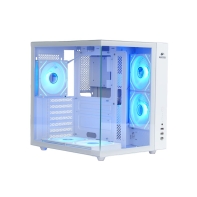 Купить Корпус Wintek Cube Pro V909-W TG, ATX, USB 1*3.0/2*2.0, 5*12cm ARGB PWM (контр.   пульт д/у), белый в Алматы