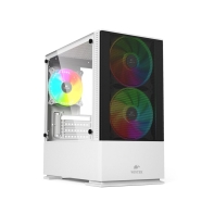 Купить Корпус Wintek Shadow 701-W TG, Micro ATX, USB 1*3.0/1*2.0, HD-Audio Mic, 2*14cm 1*12cm ARGB fan (без контроллера), белый в Алматы