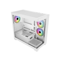 Купить Компьютерный корпус FSP S340, Без БП, 2xUSB3.0, 3xFAN120 ARGB, 2xGlass, White, ATX в Алматы