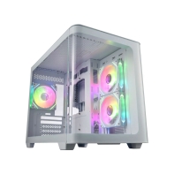 Купить Корпус FSP S380-WA, Mid-Tower, M-ATX, Mini-ITX, USB 3.2 Gen 1 Type-A,USB 3.2 Gen 1 Type-C,ARGB вентиляторы,3x120мм,белый в Алматы