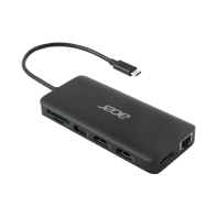 Купить Док-станция  Acer 12in1 Type C dongle: 2 x USB3.2, 2 x USB2.0, 1x SD/TF, 2 x HDMI, 1 x PD, 1 x DP, 1 x RJ45, 1 x 3.5 Audio, black  в Алматы