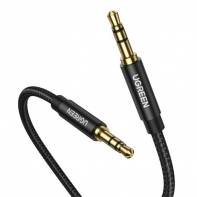 Купить Аудиокабель UGREEN AV112 3.5mm Male to 3.5mm Male Cable Gold Plated Metal Case with Braid, 1m, Black, 50361 в Алматы